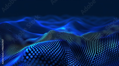 3D abstract dark blue background with dots pattern