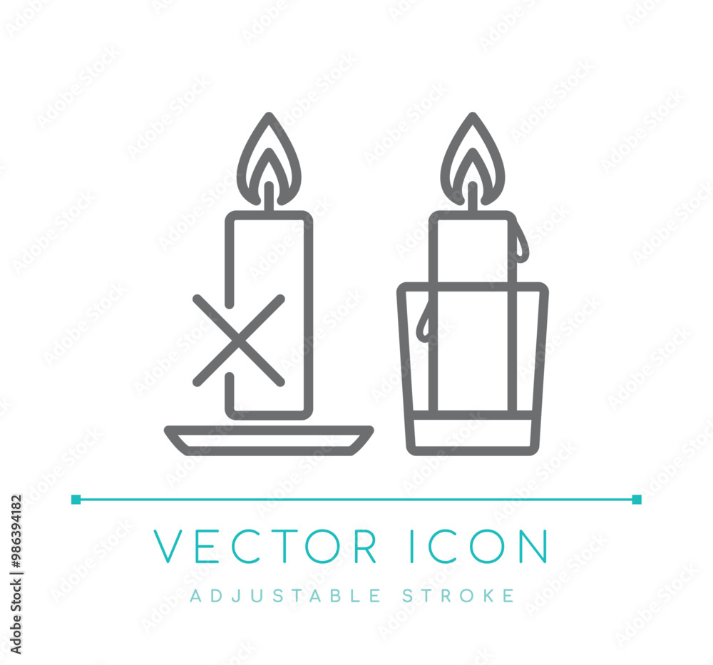Fototapeta premium Use Suitable Container Candle Line Icon