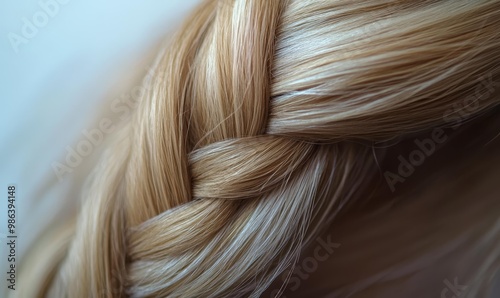 A close-up of a braided blonde hairstyle.