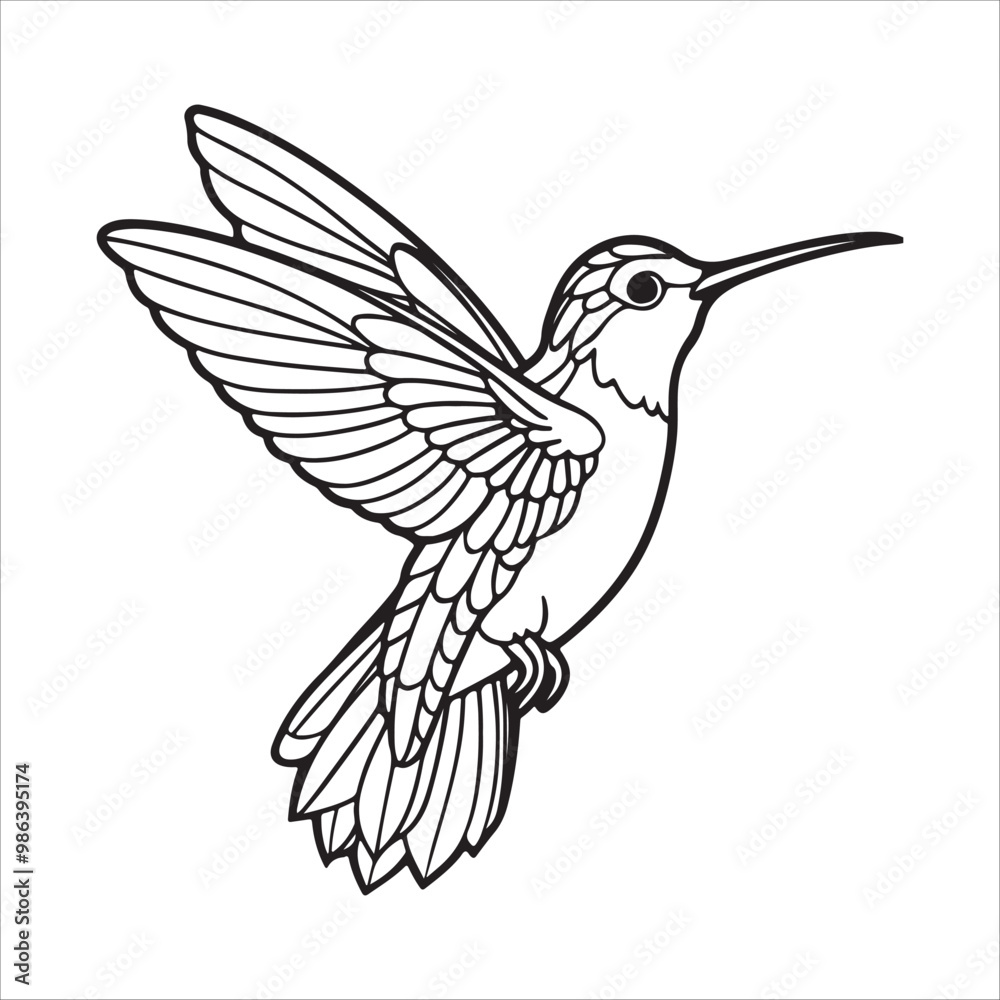 Humming bird Vector Art Illustration Humming bird Vector Art Illustration