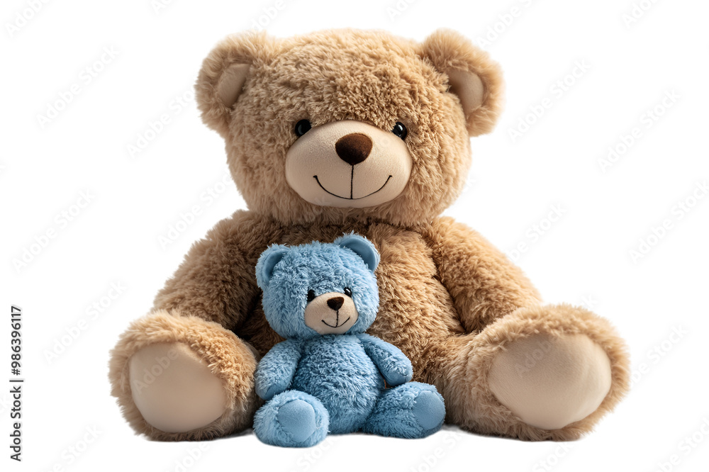 Fototapeta premium a teddy bear and a blue teddy bear.