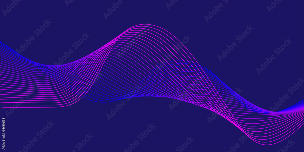 Abstract background with waves for banner. Web banner size. Vector background with lines. Element for design isolated on black. Colorful gradient. Green, purple, yellow. Night, dark Abstract background with waves for banner. Web banner size. Vector background with lines. Element for design isolated on black. Colorful gradient. Green, purple, yellow. Night, dark