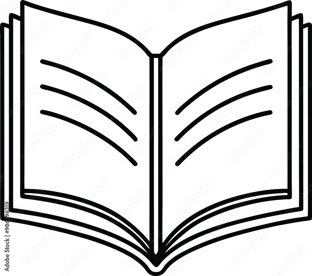 Stylish Open Book Icon with Vector Art for Educational Themes
Stylish Open Book Icon with Vector Art for Educational Themes