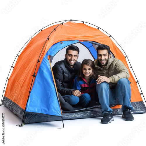 Family Camping Isolated