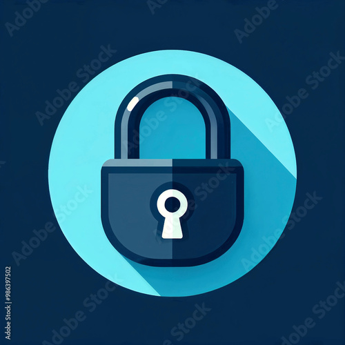 Free Download Close-Up of a Simple Padlock - Flat Design, High Resolution - GFXLoad