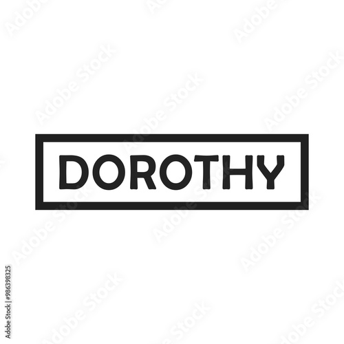 The name Dorothy in a minimalist table