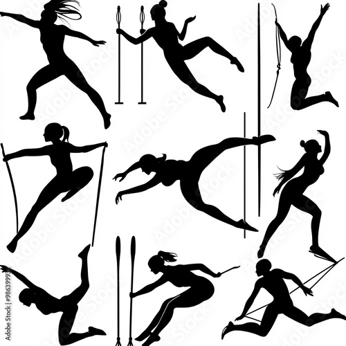 Olympic Sports Silhouettes,...