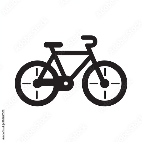 Bicycle icon silhouette on white background
