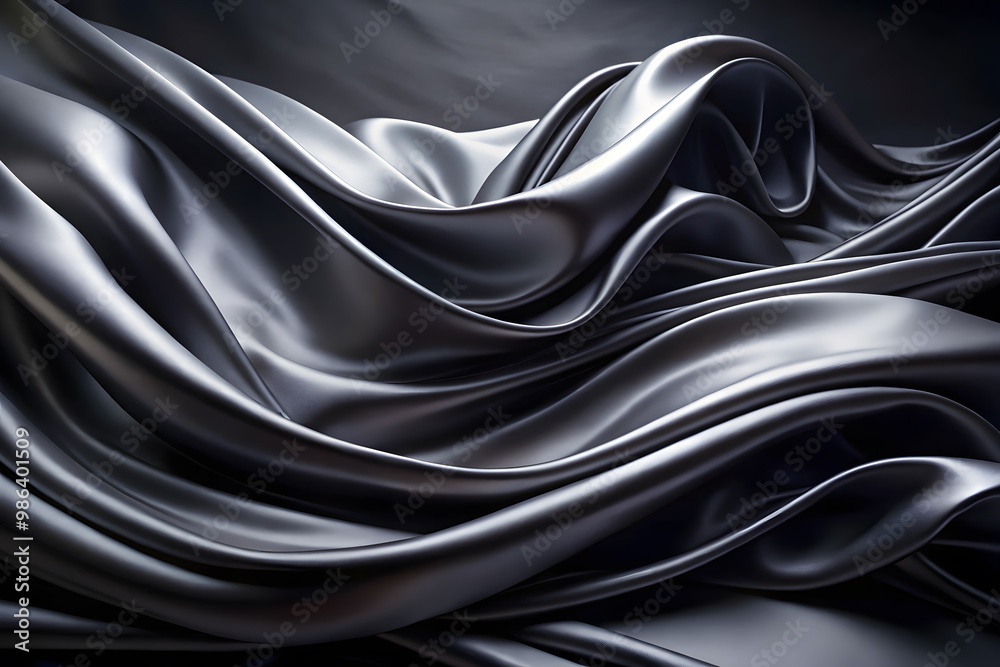Elegant Black Silk Waves. Luxury Abstract Liquid Cloth Folds Background and Wallpaper Design Elegant Black Silk Waves. Luxury Abstract Liquid Cloth Folds Background and Wallpaper Design