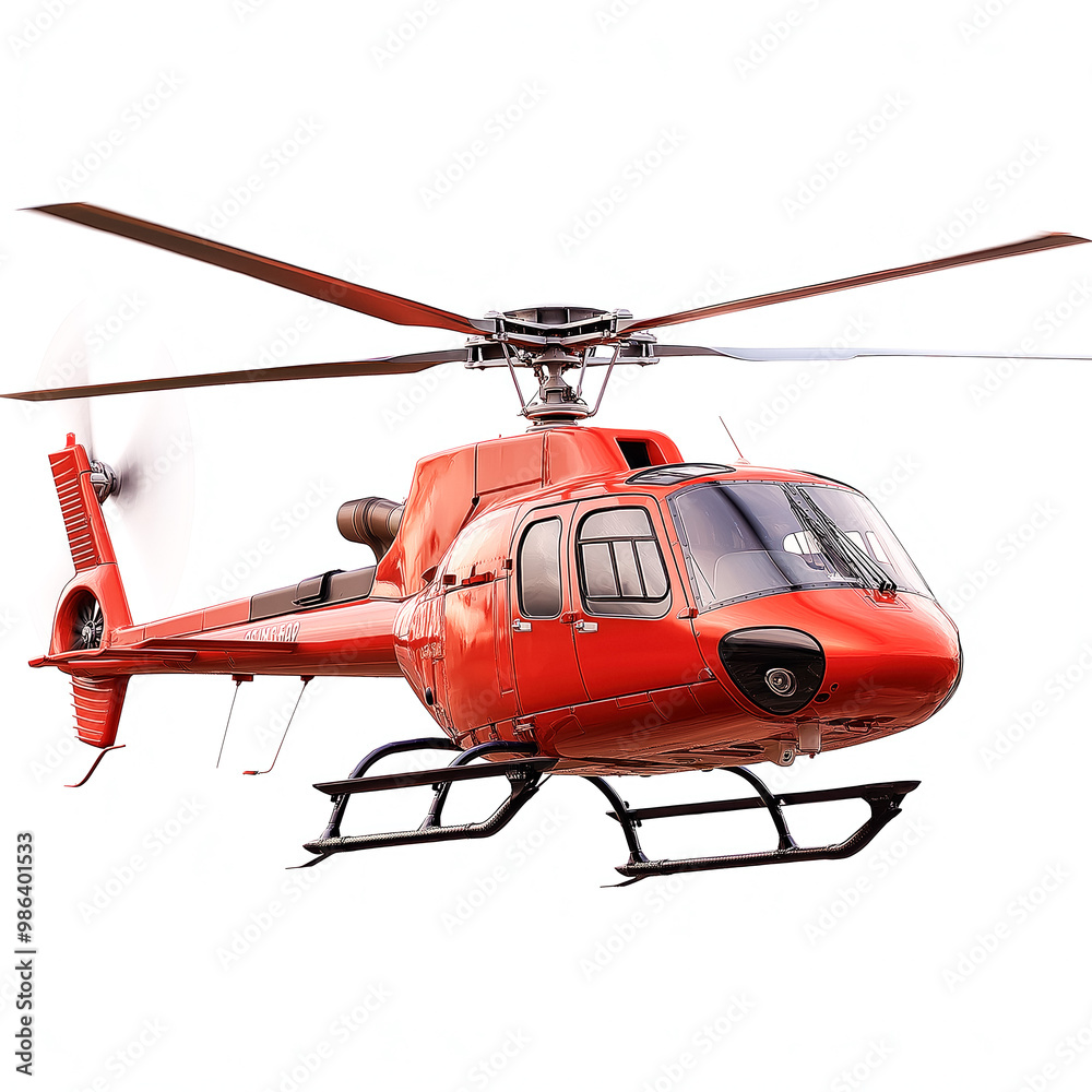 Red Helicopter Isolated Red Helicopter Isolated