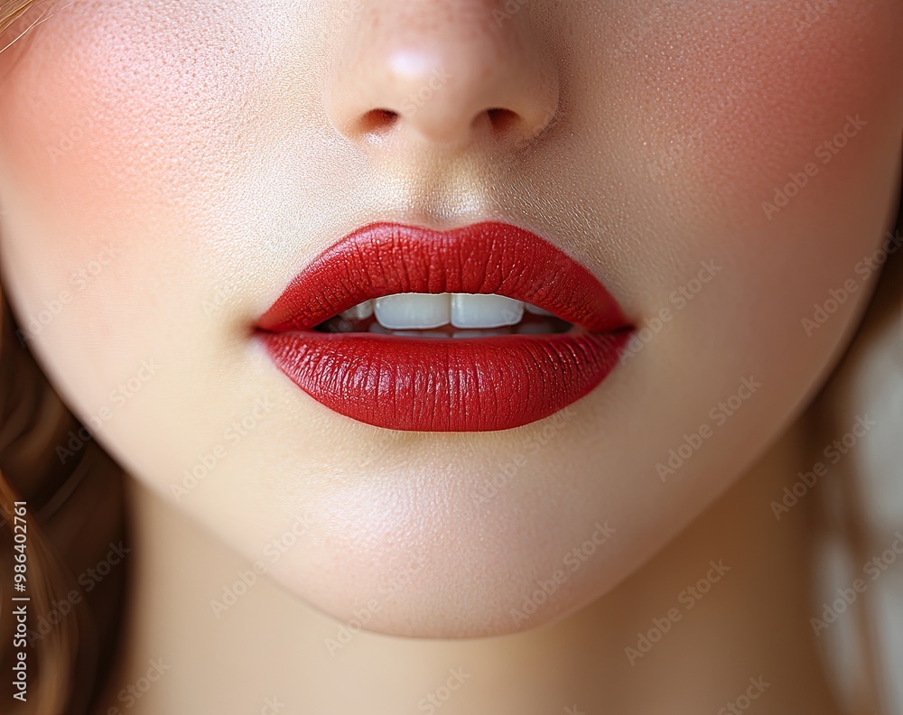 Close-up of lips with maroon lipstick. Beauty, glamour Close-up of lips with maroon lipstick. Beauty, glamour