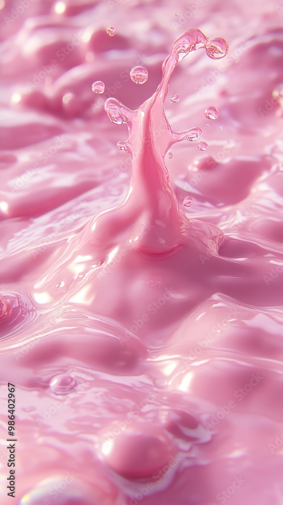 Pink Liquid Splash: Close Up Macro Photography Pink Liquid Splash: Close Up Macro Photography
