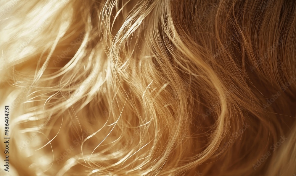 Close-up of soft, light brown hair. Close-up of soft, light brown hair.