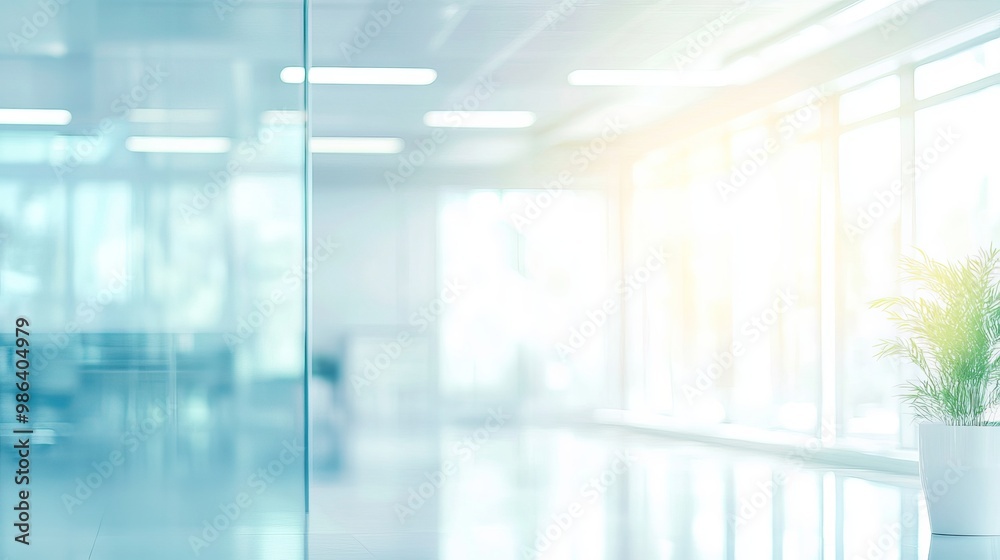 Fototapeta premium Bright and clean office environment with abstract background Perfect for a sleek professional setting in businessrelated presentations or marketing materials