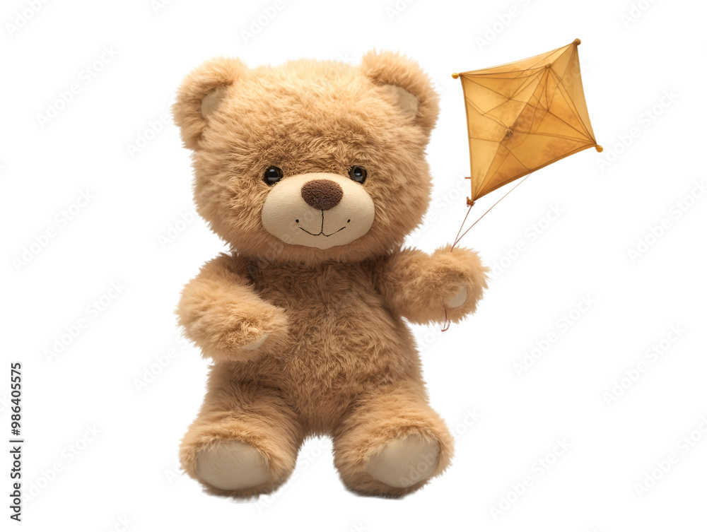 Obraz premium a teddy bear holding a kite. 