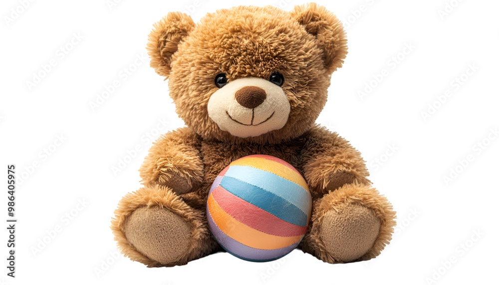 Obraz premium a teddy bear with a ball. 
