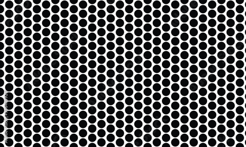 Polka dot pattern with evenly spaced circles. Seamless black and white bold and classic geometric design. Suitable for abstract backgrounds, textiles, modern designs. vector illustration