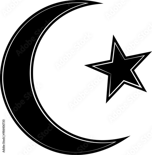 Crescent and star. Symbol Islam. Designations Islamic holidays Ramadan and Eid al Fitr. Installed on top of spires or domes of mosques.