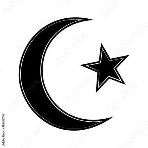 Crescent and star. Symbol Islam. Designations Islamic holidays Ramadan and Eid al Fitr. Installed on top of spires or domes of mosques.