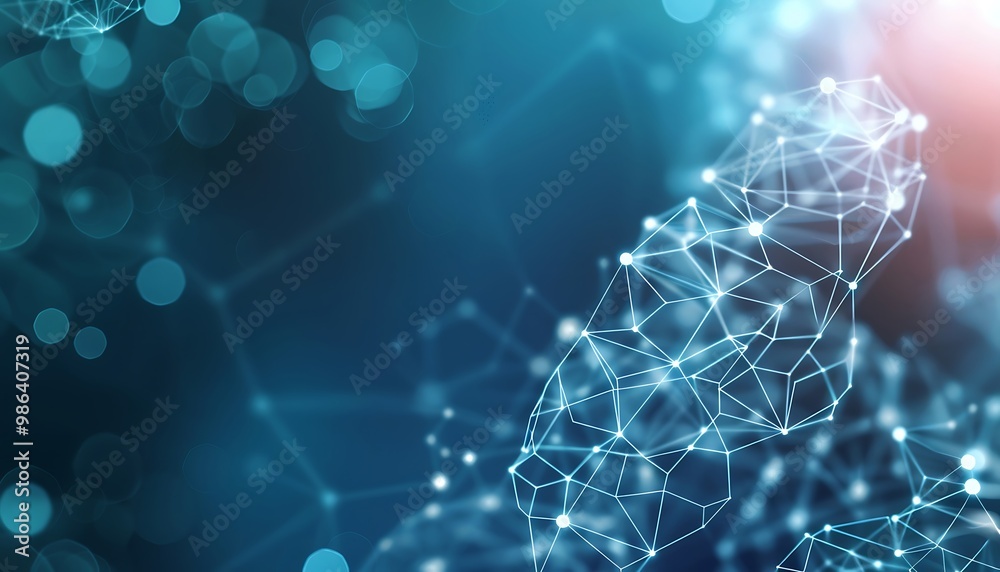 Abstract polygonal space low poly dark background with connecting dots and lines