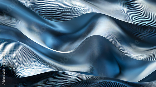 Blue steel waves: abstract urban landscape design with wave-like metallic surface texture. Abstract Patterns. Illustration