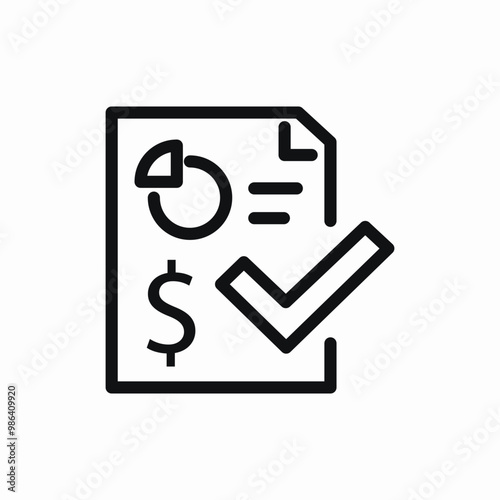 financial report check mark icon sign vector