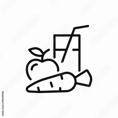 fresh juice apple carrot icon sign vector