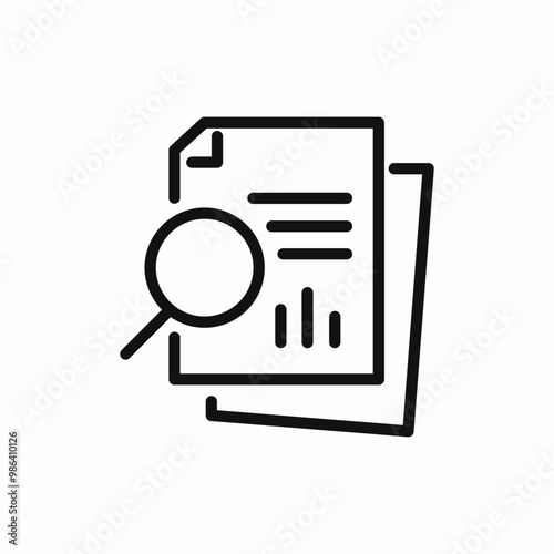 financial report search icon sign vector