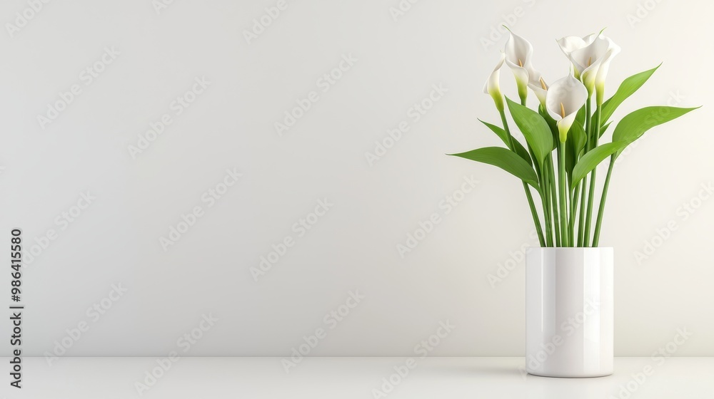 Elegant White Flowers in Minimalist Vase Arrangement Elegant White Flowers in Minimalist Vase Arrangement