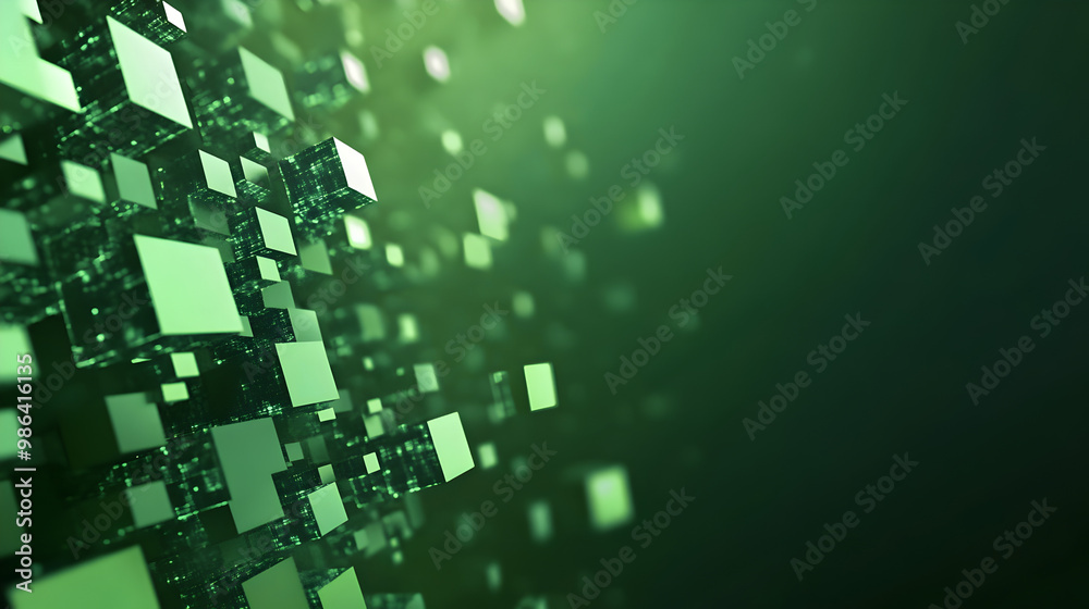 fondo verde con figuras de cuadros geometricos en relieve con concepto de tecnologia en movimiento con espacio de copia simetria visual datos de red fondo verde con figuras de cuadros geometricos en relieve con concepto de tecnologia en movimiento con espacio de copia simetria visual datos de red