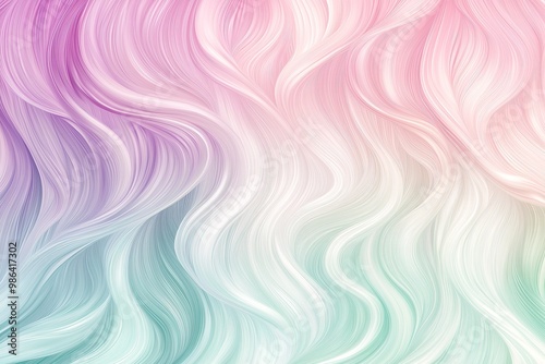 Gentle Feathery Strands in Watercolor Pastel Shades Creating Airy, Breezy and Soft Design