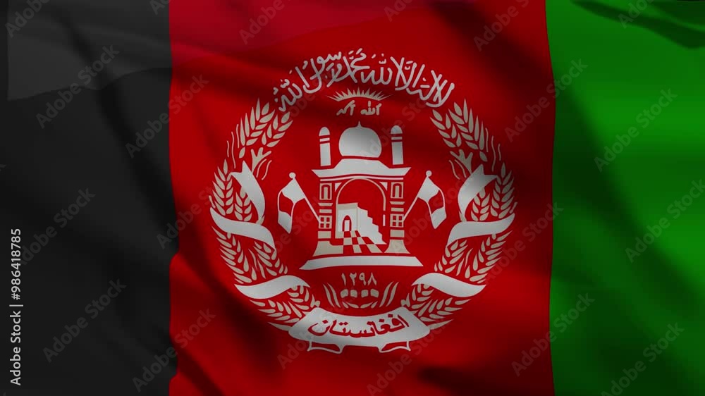Afghanistan Flag Animation Afghanistan Flag Is Waving Seamless Loop