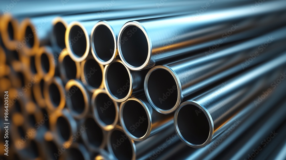 stainless steel pipe stack in a metallurgical industry backdrop, showcasing durable cylindrical tubing and the essential role of metal production in construction and infrastructure stainless steel pipe stack in a metallurgical industry backdrop, showcasing durable cylindrical tubing and the essential role of metal production in construction and infrastructure
