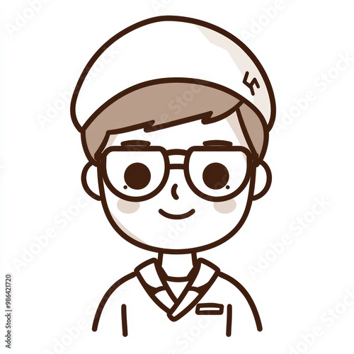 Minimalist Chibi Style AI Doctor Avatar for Digital Health Illustrations Generative AI