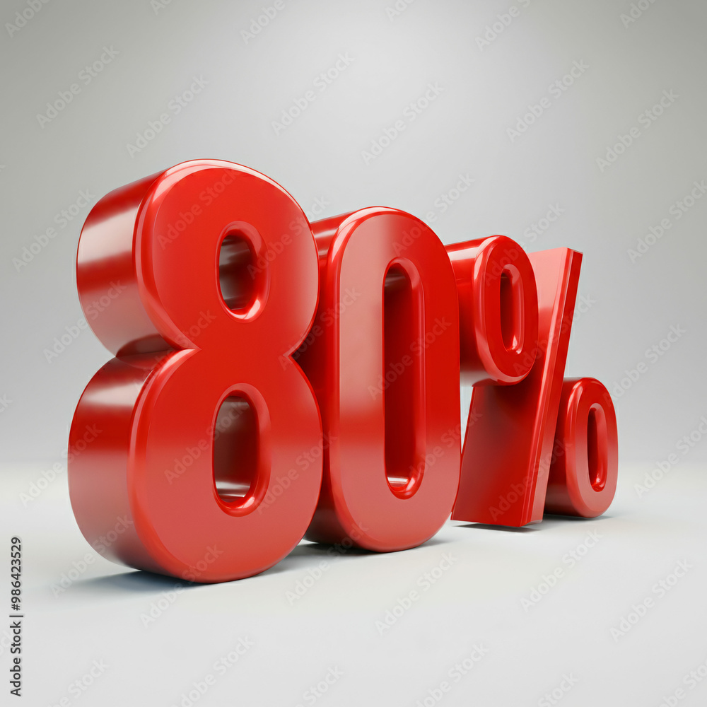 3d rendering of a red percent sign on white background 3d rendering of a red percent sign on white background