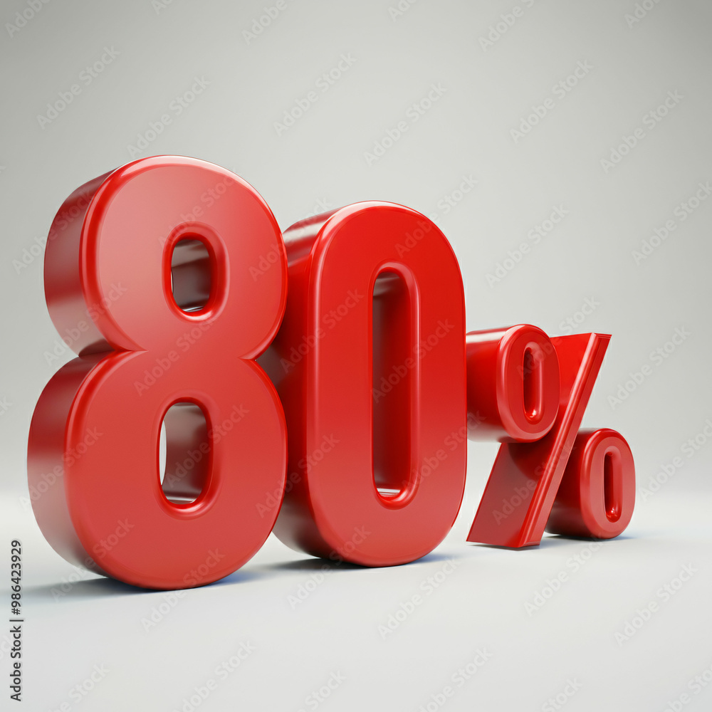 3d rendering of a red percent sign on white background 3d rendering of a red percent sign on white background