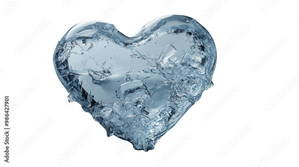 A PNG translucent heart-shaped ice sculpture against a dark background, symbolizing love and purity. A PNG translucent heart-shaped ice sculpture against a dark background, symbolizing love and purity.