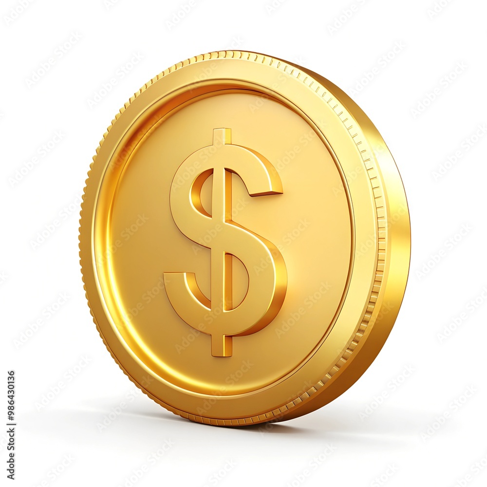 3d gold dollar coin 