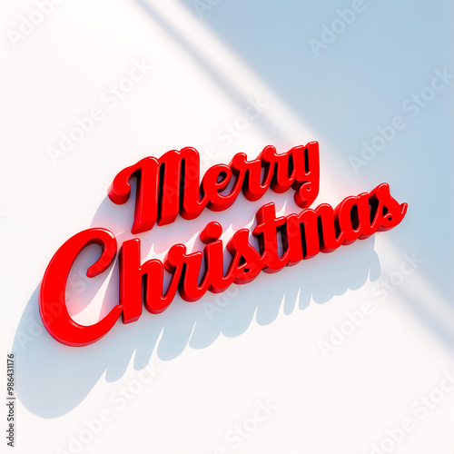 red merry christimas 3d photo