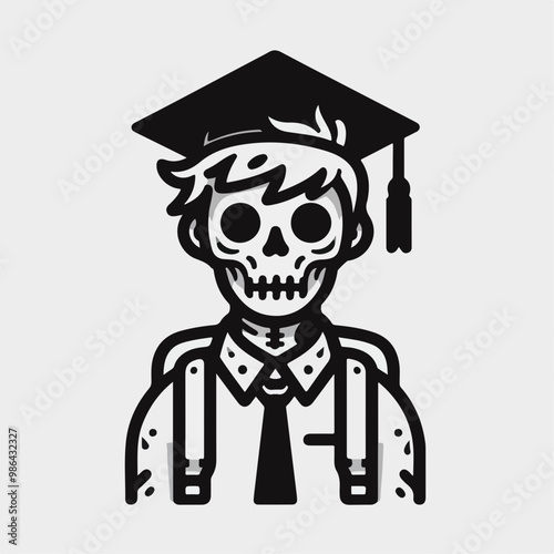 student zombies. vector illustration