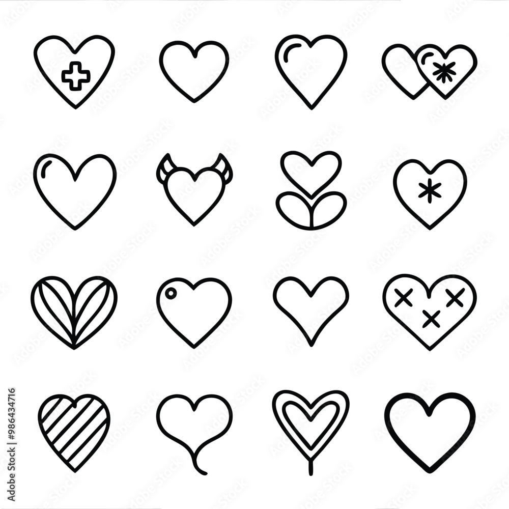 Heart vector collection Love symbol icon set valentine icon illustration Heart vector collection Love symbol icon set valentine icon illustration