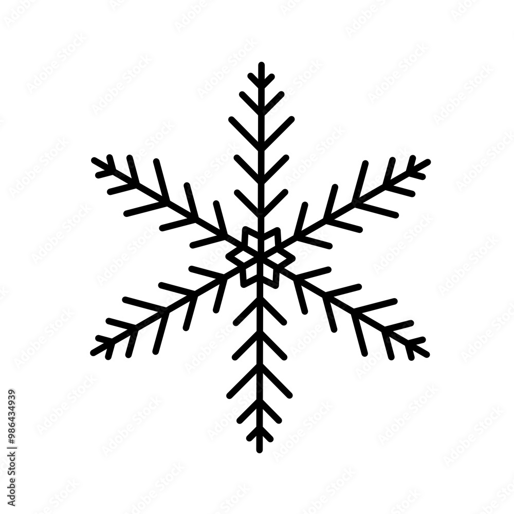 Snowflake icon raster illustration Snowflake icon raster illustration