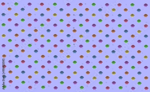 seamless pattern, seamless pattern with seashell, purple background, purple, purple background with shellfish and bubbles, shellfish, shell, sea, colorful, wallpaper, fabric, card, wrapping, bubble