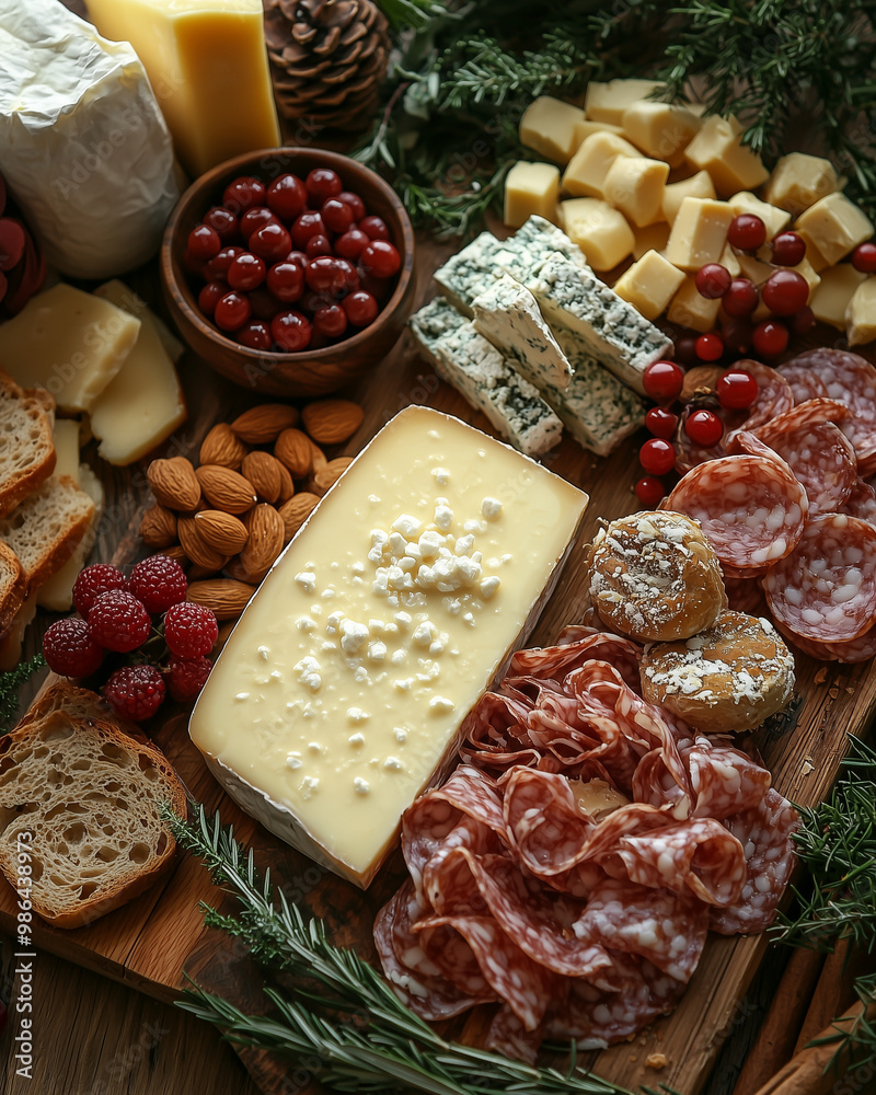 A detailed view of baursak and dairy products arranged on a wooden table. The bottom half of the image is filled with festive food, while the top half is left empty. A detailed view of baursak and dairy products arranged on a wooden table. The bottom half of the image is filled with festive food, while the top half is left empty.