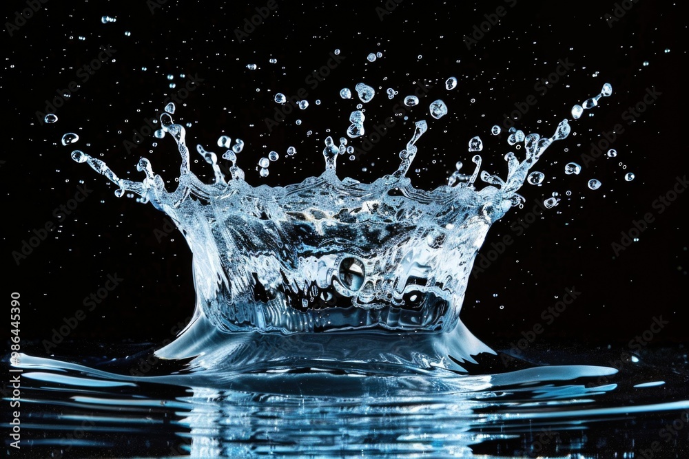 water splash isolated on black background water splash isolated on black background