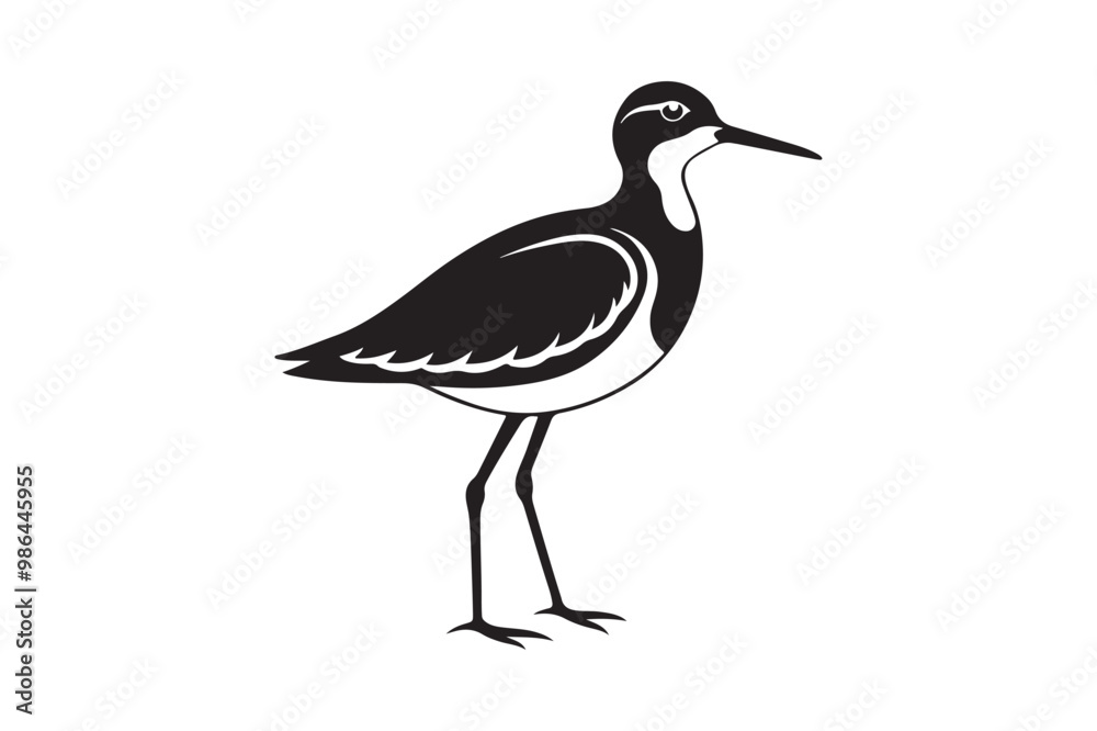 Obraz premium Sandpiper silhouette vector illustration, Sandpiper silhouette vector, Sandpiper silhouette PNG.