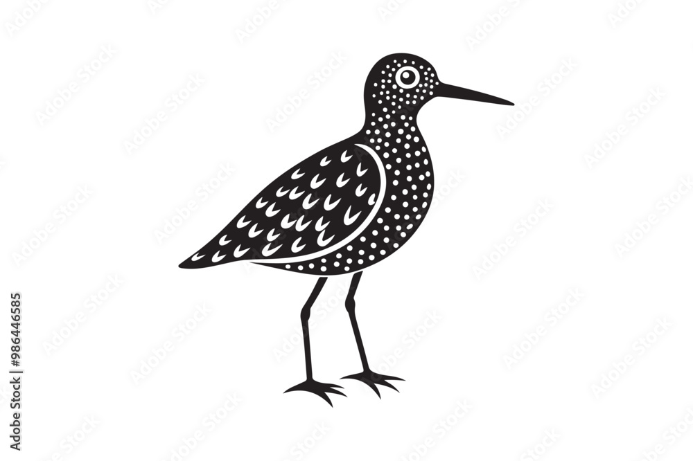 Obraz premium Sandpiper silhouette vector illustration, Sandpiper silhouette vector, Sandpiper silhouette PNG.