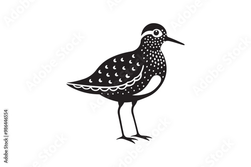 Sandpiper silhouette vector illustration, Sandpiper silhouette vector, Sandpiper silhouette PNG.