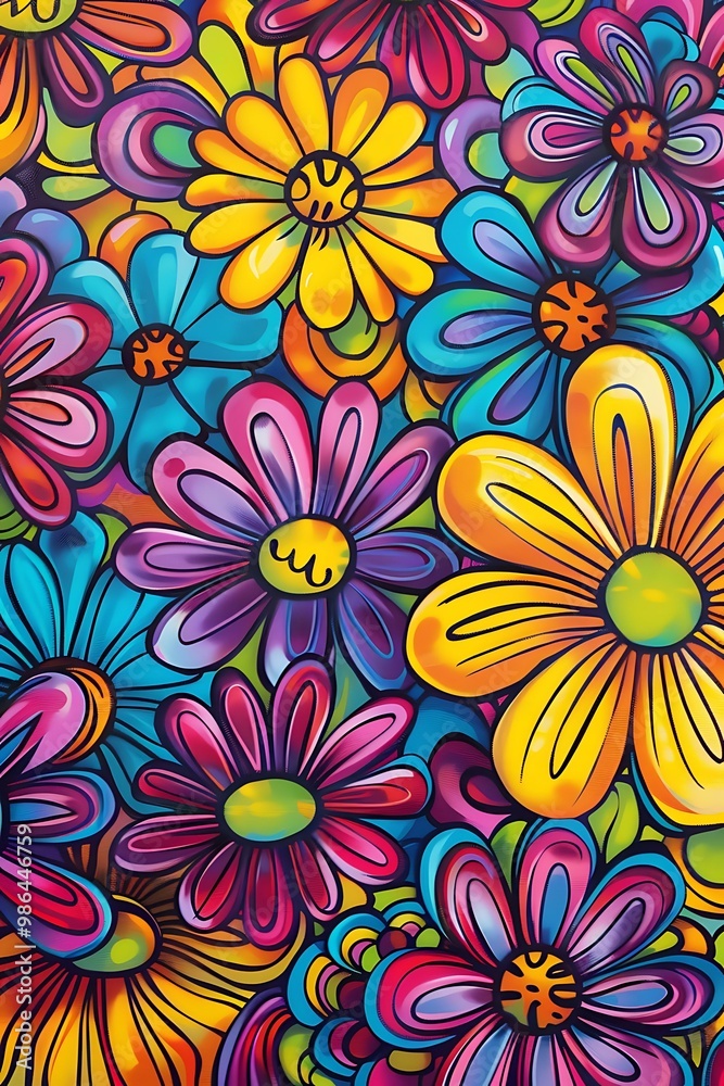 Colorful Flower Pattern Illustration