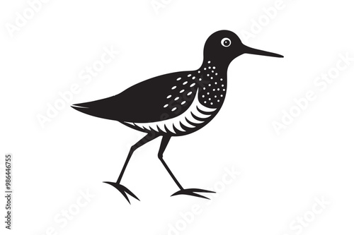 Sandpiper silhouette vector illustration, Sandpiper silhouette vector, Sandpiper silhouette PNG.